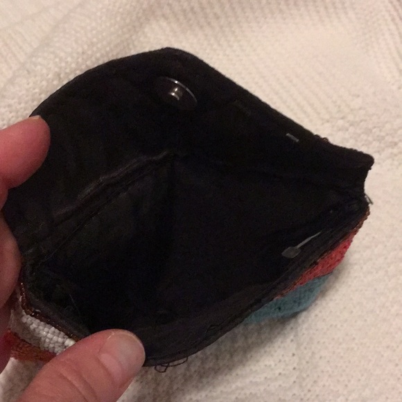 Beaded Bag Boho Multi Colored card holder Wallet - Picture 5 of 7